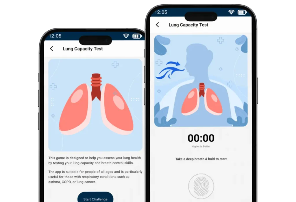 Aerion App Lung Test Screenshot